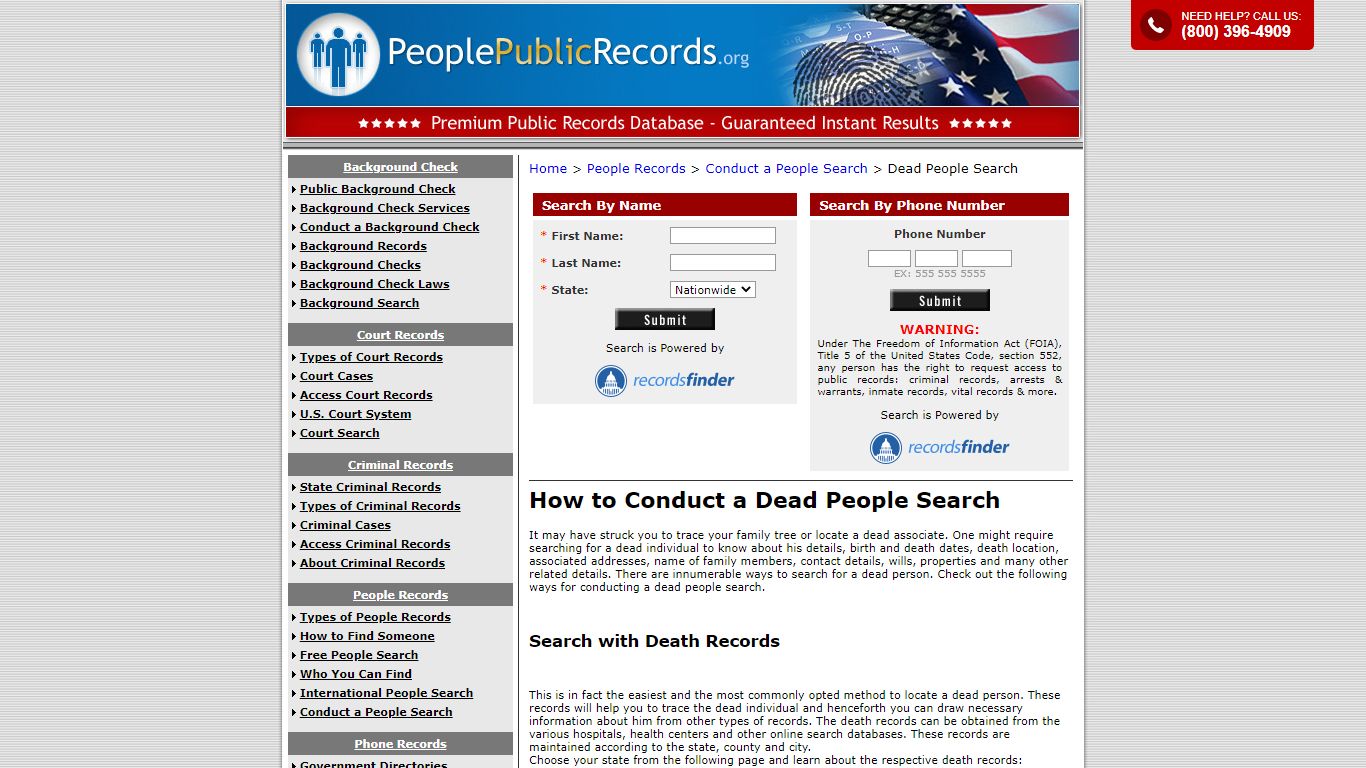 How to Conduct a Dead People Search - PeoplePublicRecords.org